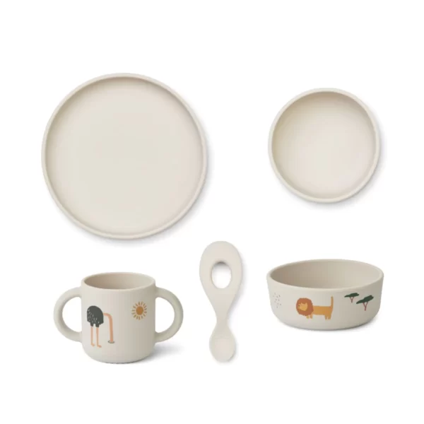 SET REPAS EN SILICONE SAFARI SANDY 1