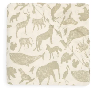 DRAP HOUSSE ANIMAUX OLIVE GREEN