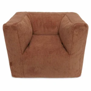 FAUTEUIL POUF VELOURS CAMEL JOLLEIN