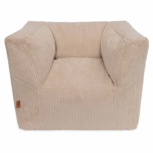 FAUTEUIL POUF VELOURS NATUREL JOLLEIN