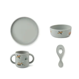 SET REPAS EN SILICONE VEHICULE DOVE BLUE2